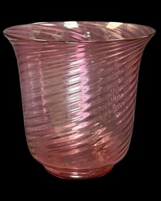 Signed Steuben Golden Ruby Spiral Vase