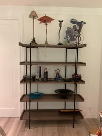 Crate & Barrel Rustic Style Five Tier Shelf Cabinet