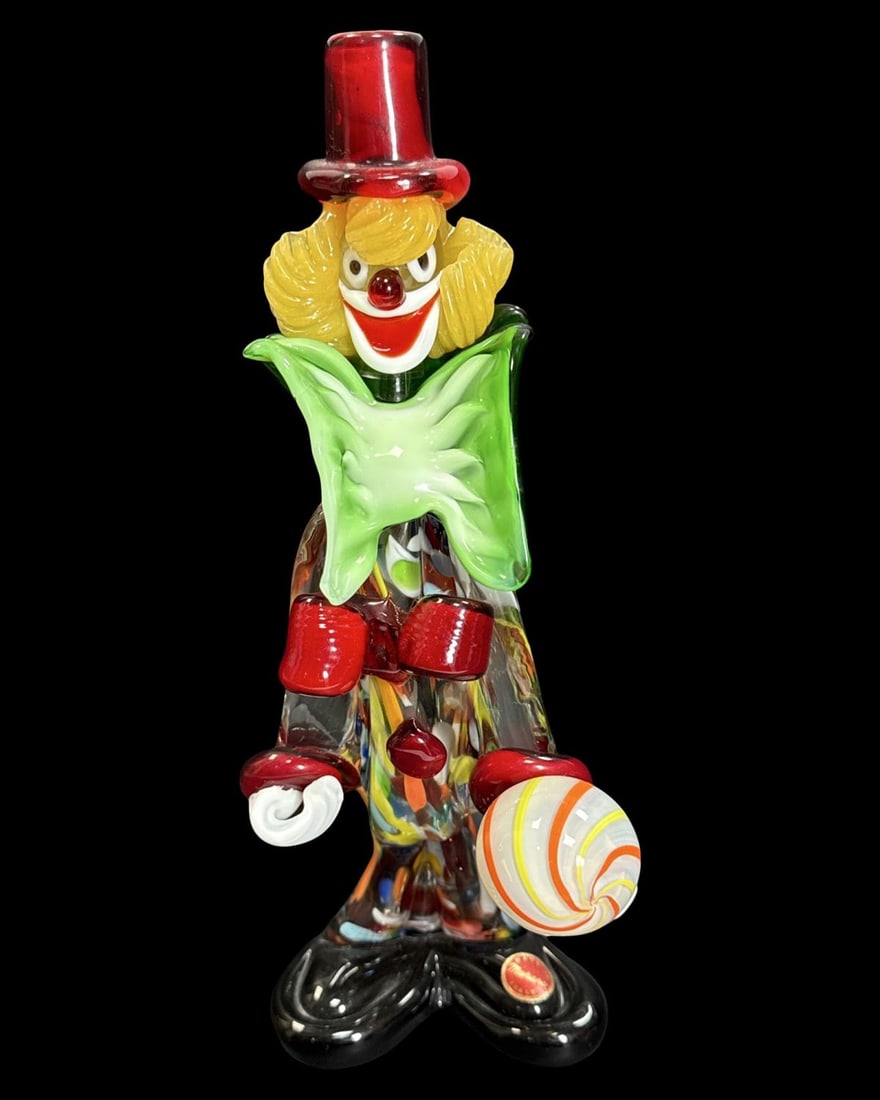 Murano Multicolored Art Glass Clown Figurine (1 of 2)