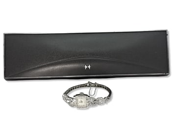 Vintage Hamilton Platinum & Diamond Ladies Watch