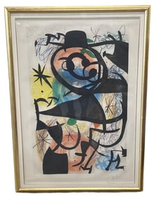 Signed Joan Miro (Spanish/French, 1893-1983) Etching with Aquatint and Carborundum on Arches Paper
