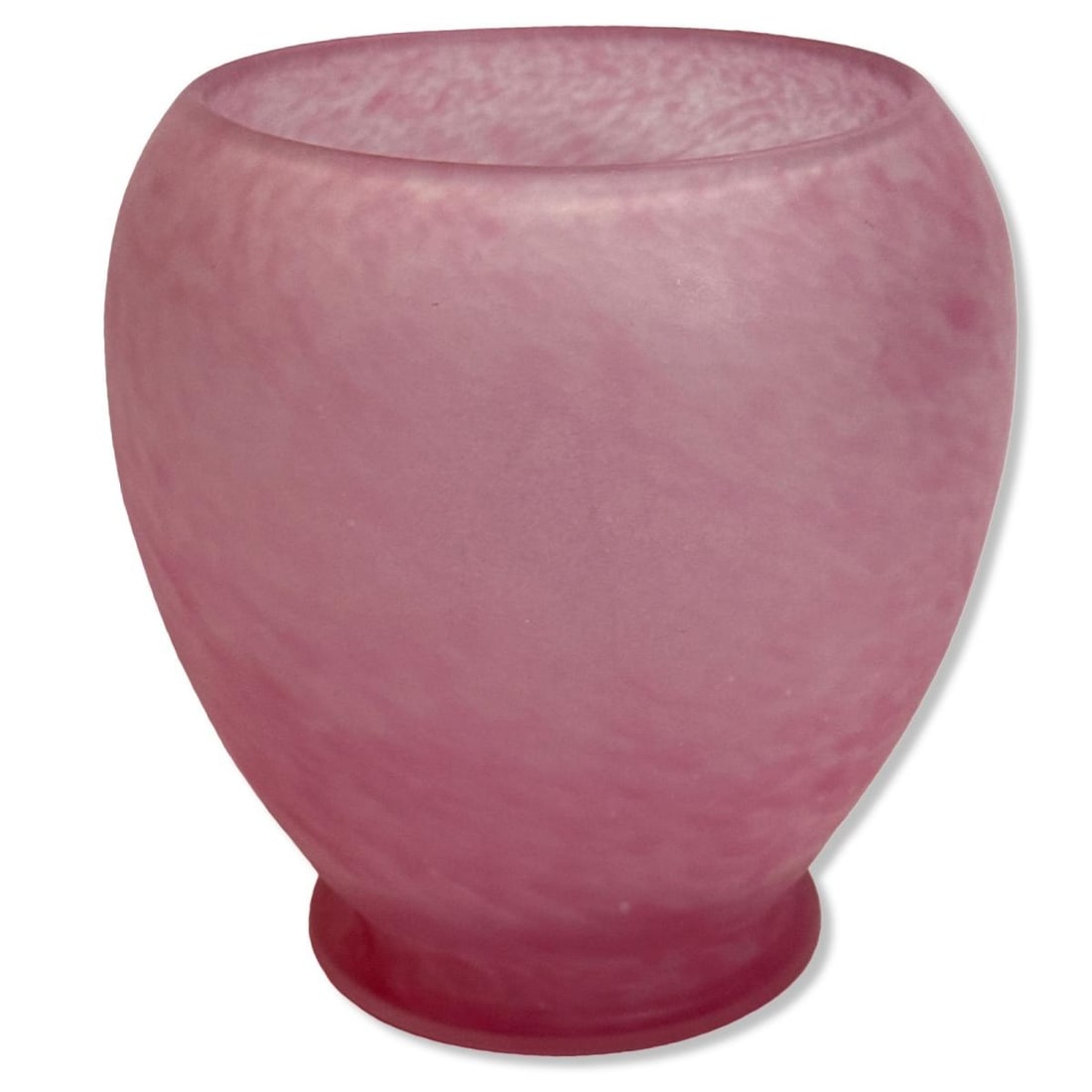 Carder Steuben Frosted Pink Cintra Vase: Carder Steuben Frosted Pink Cintra Vase H: 6 1/2" x W: 6"