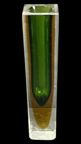 Vintage Art Glass Multicolored Candleholder