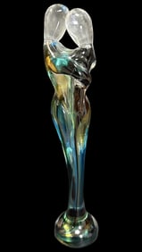 Signed Vintage Vetro Artistico Murano Art Glass Sculpture Lovers Embracing