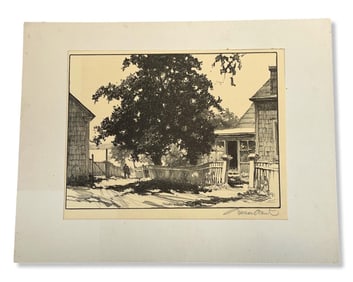 Signed Gordon Grant (American, 1875-1962) Original Lithograph Lanes End