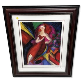 Signed Linda Le Kinff (French b. 1949) Roman Seriolithograph in Color