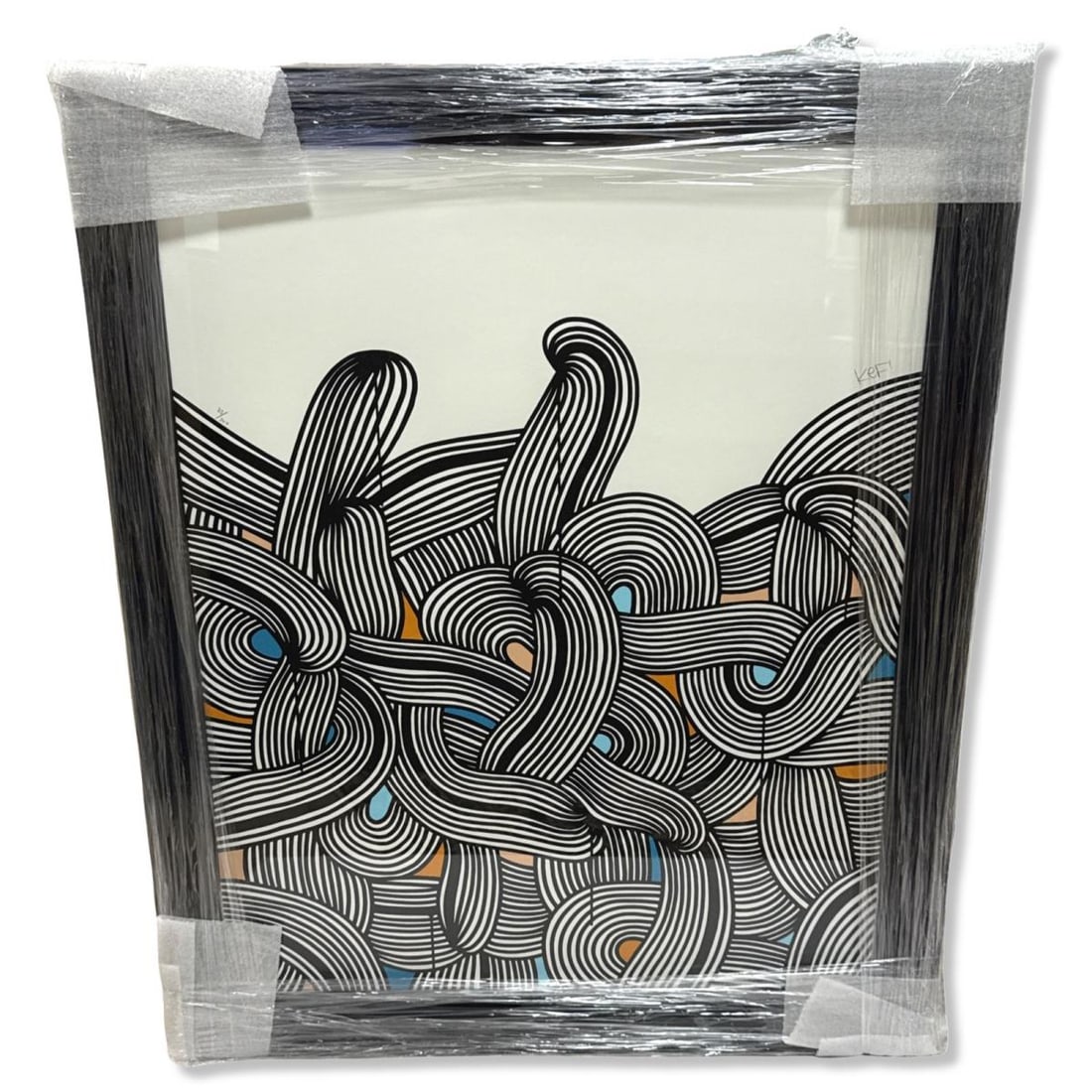 Signed Kef! (German b. 1989) Happiness Deep Inside #4 Original Screenprint in Color on 100% Cotton (1 of 5)