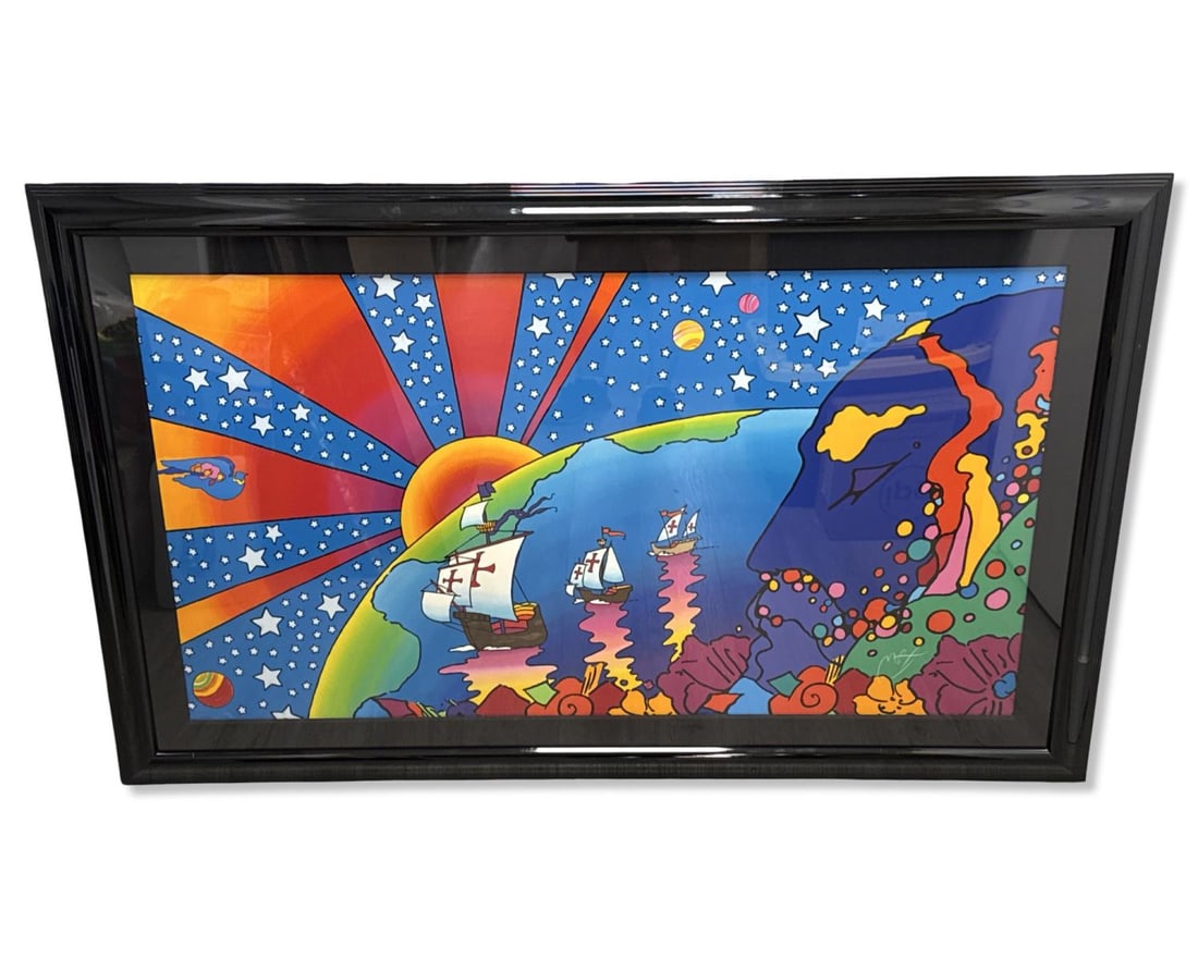 Signed Peter Max (German/American, b. 1937) Discovery 1492-1992 Serigraph in Color (1 of 3)