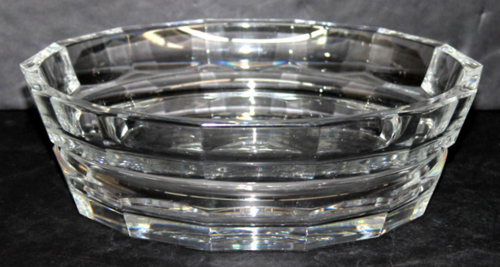 Baccarat Crystal Centerpiece Bowl: Baccarat Crystal Centerpiece Bowl. Measures - 11 1/2" diameter x 3 3/8" high.