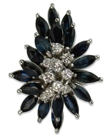 14kt WG, Approx 2.00ct Sapphire, & 1.00ct Diamond Ring