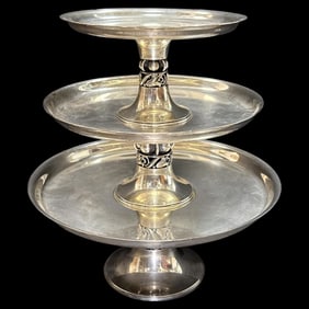 Lot of Three La Paglia Designed International Sterling Silver Tiered Stackable Tazza Pieces