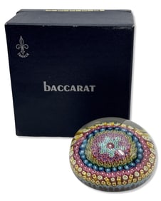 Baccarat Close Concentric Millefiori Paperweight