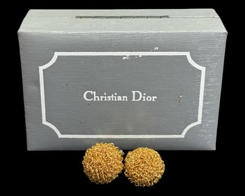 pair of Vintage Christian Dior Goldtone Men's Cufflinks