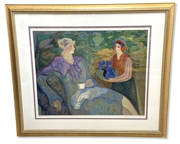 Signed Barbara A. Wood (American, b. 1926) Lithograph in Color
