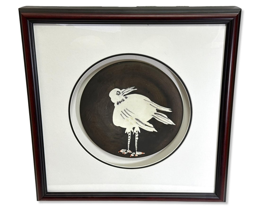 Pablo Picasso (Spanish, 1881-1973) Oiseau No. 93 (A.R. 486) White Earthenware Clay Plate Painted (1 of 6)