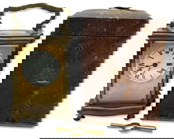 Antique French & Brass Crystal Carriage Clock