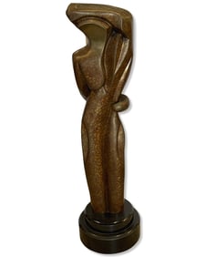 Joseph Rotella Bronze Sculpture on Black Marble Base The Dreamer