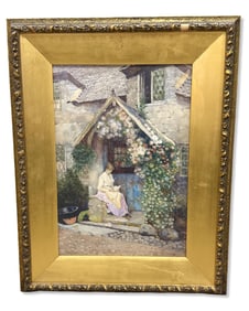 Signed David Woodlock (British, 1842-1929) Watercolor & Gouache on Paper