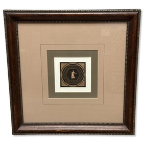 Antique Grecian Motif Art Print of a Woman Holding Flowers