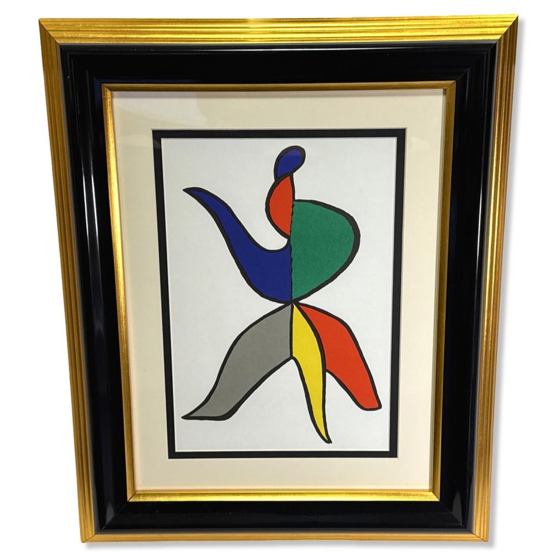 Alexander Calder (American, 1898-1976) Lithograph in Color Composition 1963: Alexander Calder (American, 1898-1976) Lithograph in Color Composition 1963 measures H: 13 1/4" x W: 9", 4 1/2" frame & matte. Includes certificate of authenticity and original purchase invoice of $64