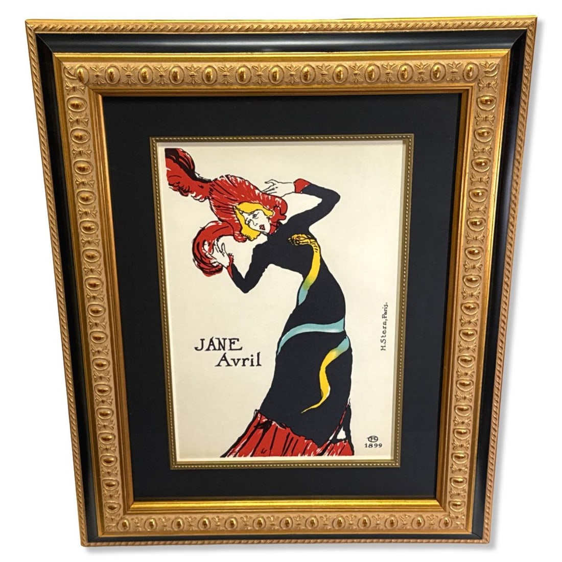 Henri de Toulouse Lautrec (French, 1864-1901) Lithograph in Color Jane Avril (1 of 2)