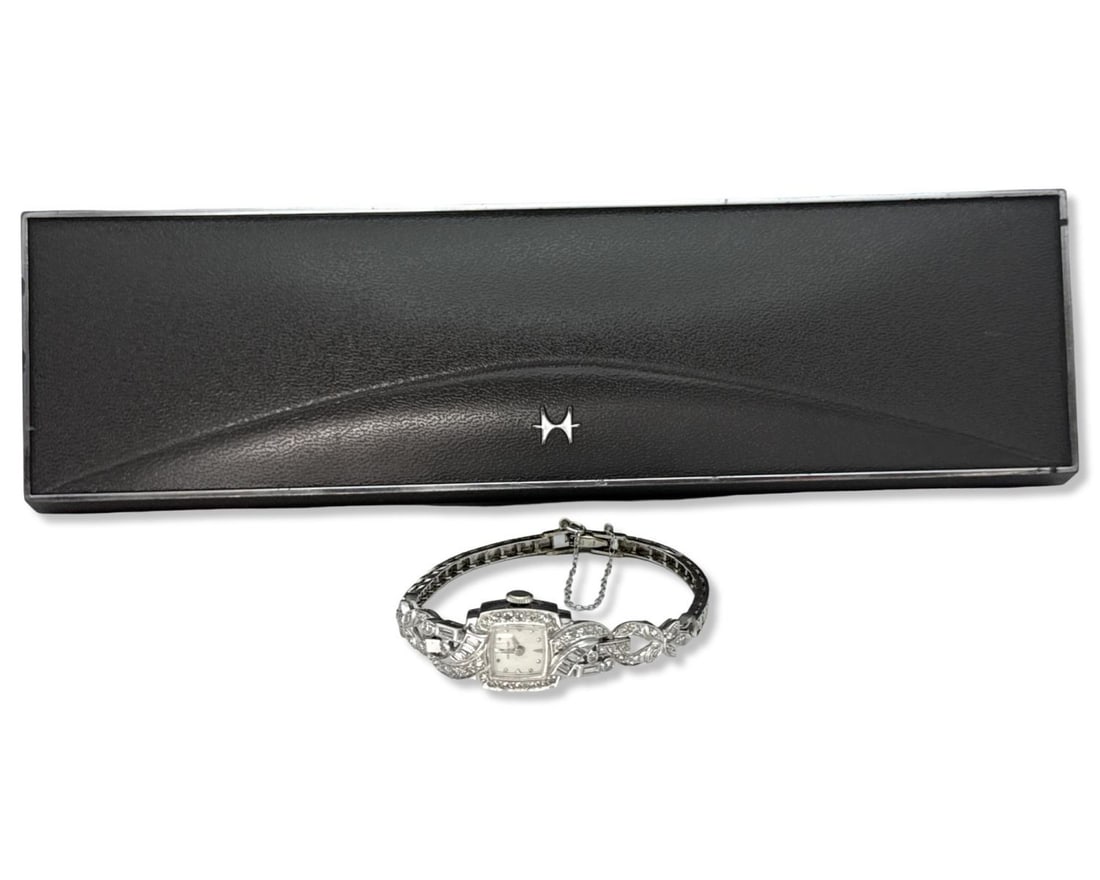 Vintage Hamilton Platinum & Diamond Ladies Watch