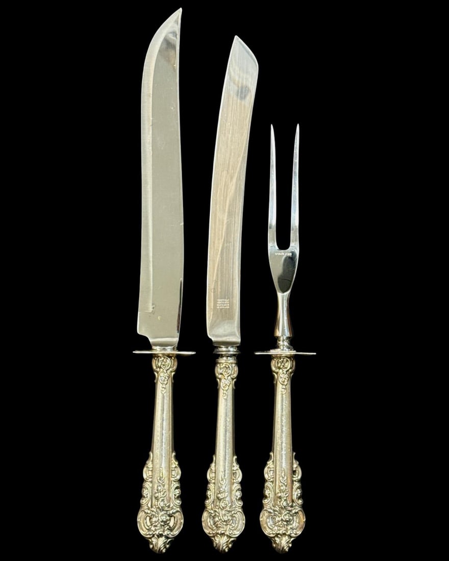 Lot of Three Wallace Grande Baroque Sterling Silver Serving Pieces (1 of 2)