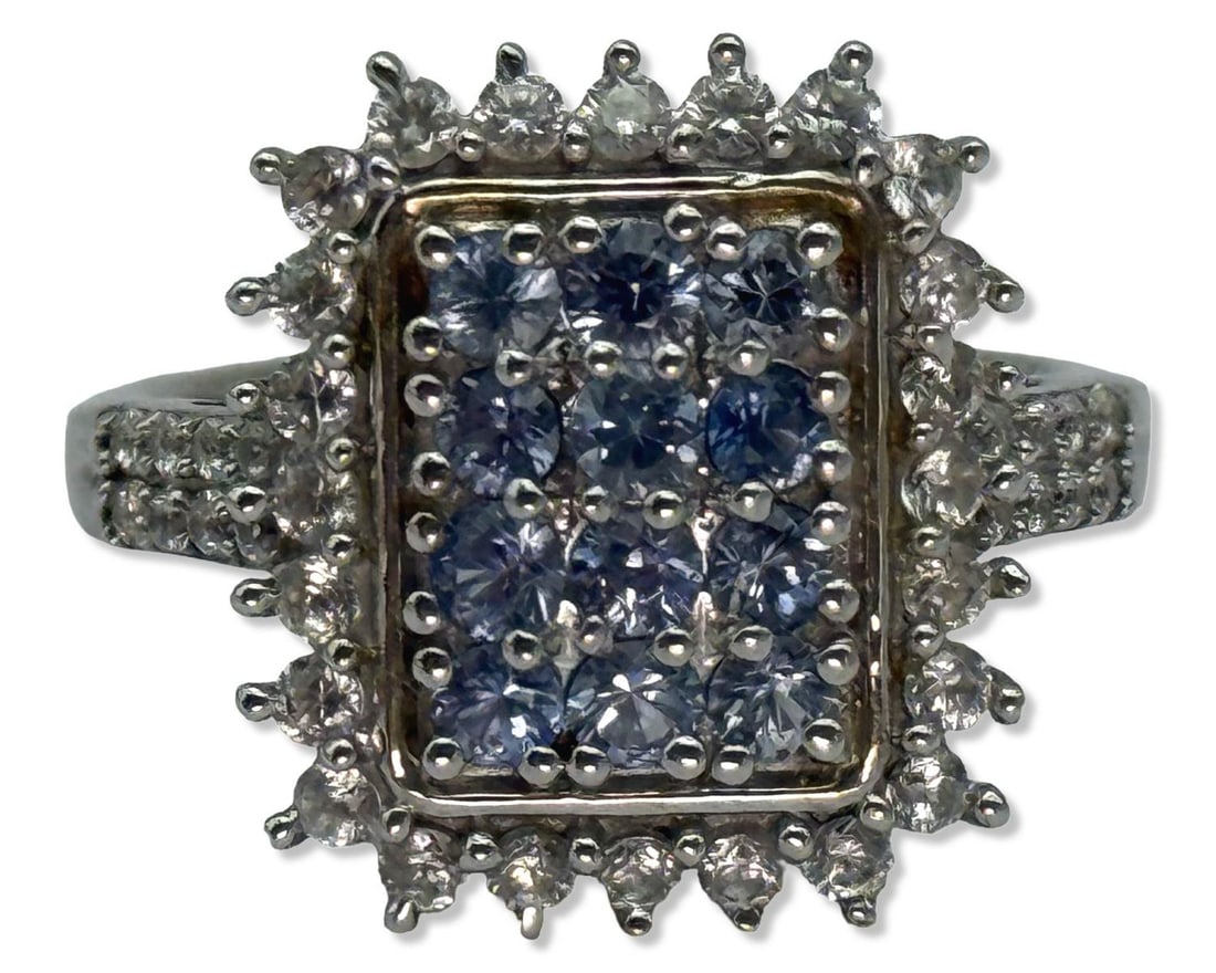 Sterling Silver, White Sapphire, & Tanzanite Ring (1 of 3)