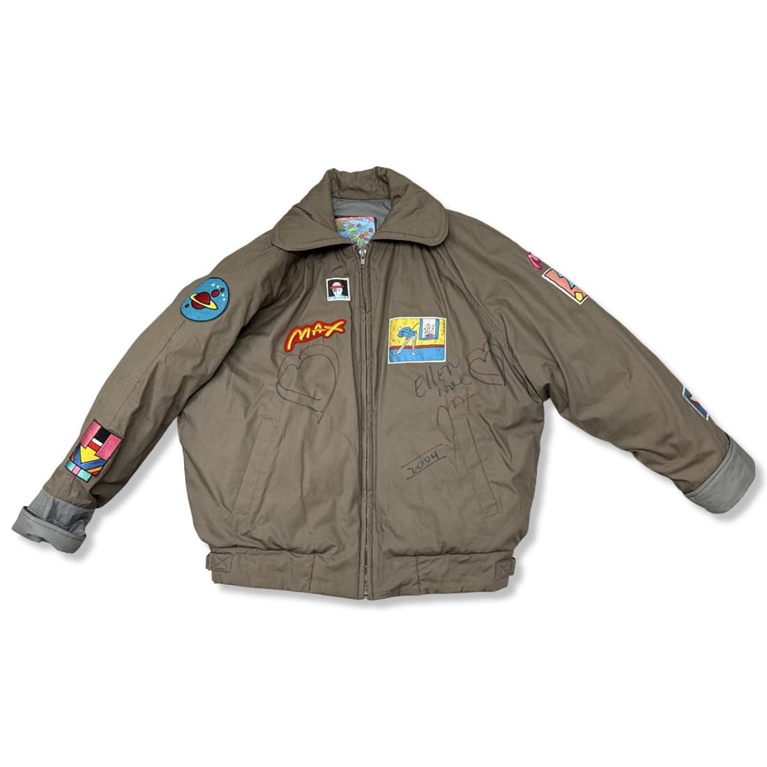 Rare Peter Max (German/American b. 1937) Neomax 1987 Down Bomber Jacket: Rare Peter Max (German/American b. 1937) Neomax 1987 Down Bomber Jacket size men's medium