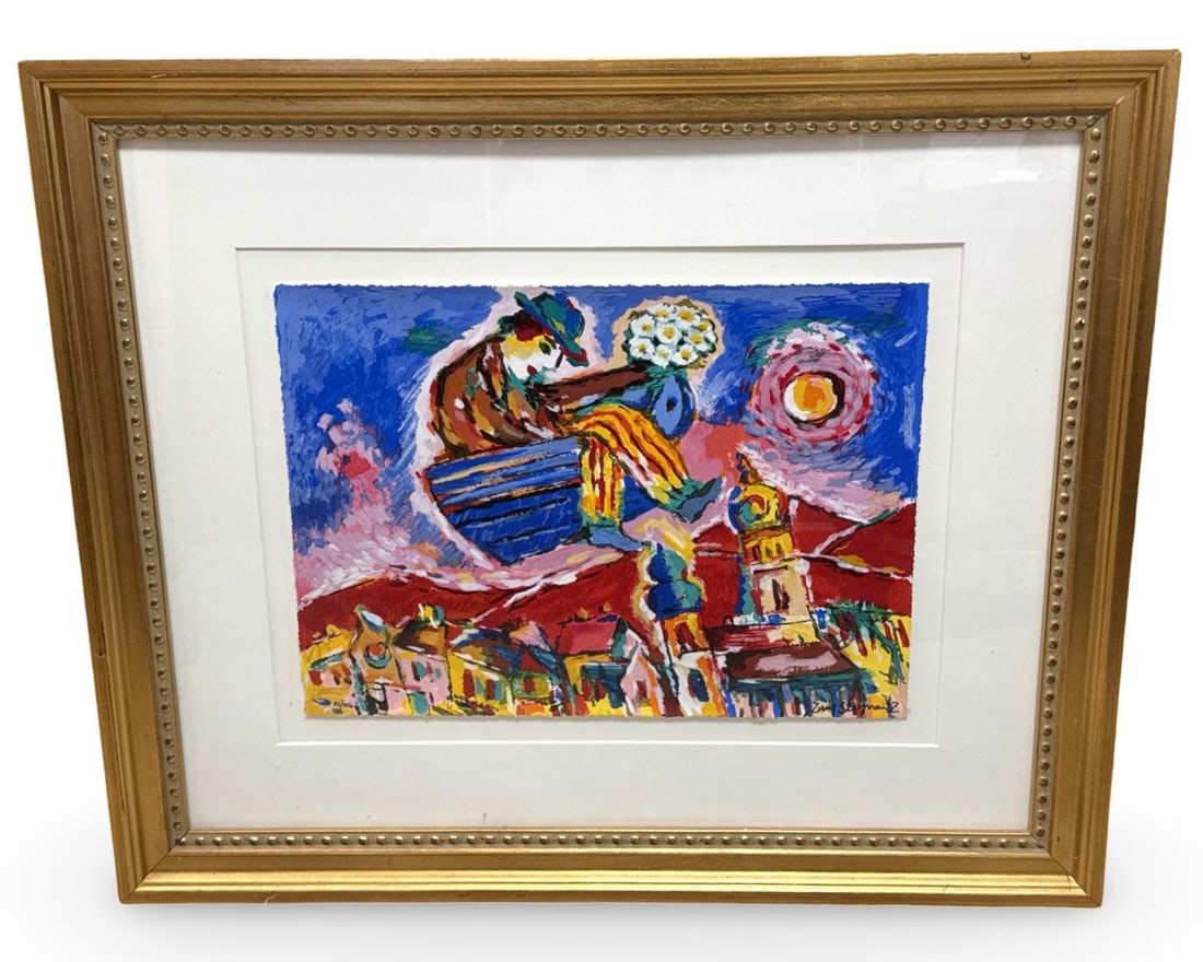 Signed Zamy Steynovitz (1951-2000) Lithograph in Color Over the City (1 of 3)
