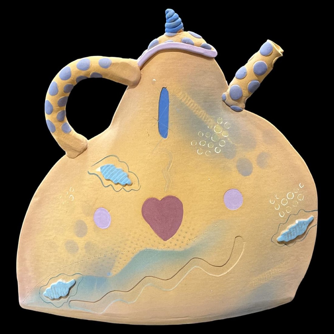 Postmodern Memphis Style Ceramic Pot (1 of 3)