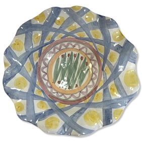 Mackenzie Childs Aalsmeer Ruffled Rim Large Centerpiece Bowl