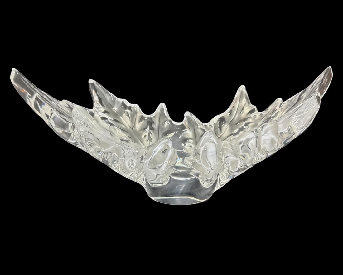 Lalique France Clear & Frosted Crystal Champs Elysees Centerpiece Bowl (1 of 5)