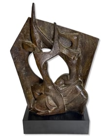 Signed Louis Di Valentin The Dancers Original Bronze Sculpture on Black Metal Base