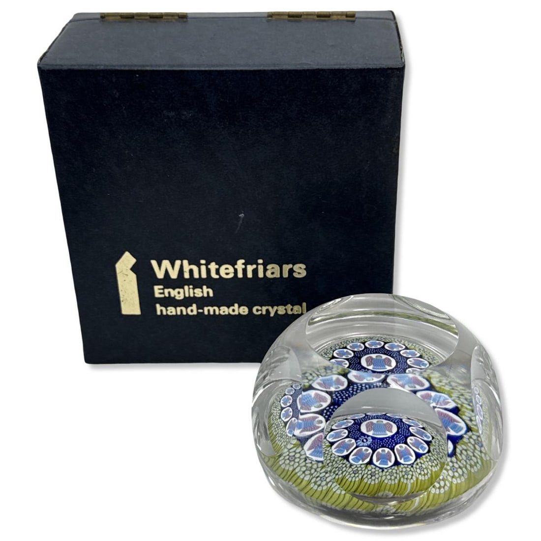 Whitefriars 1975 Faceted Christmas Angels Millefiori Paperweight (1 of 3)