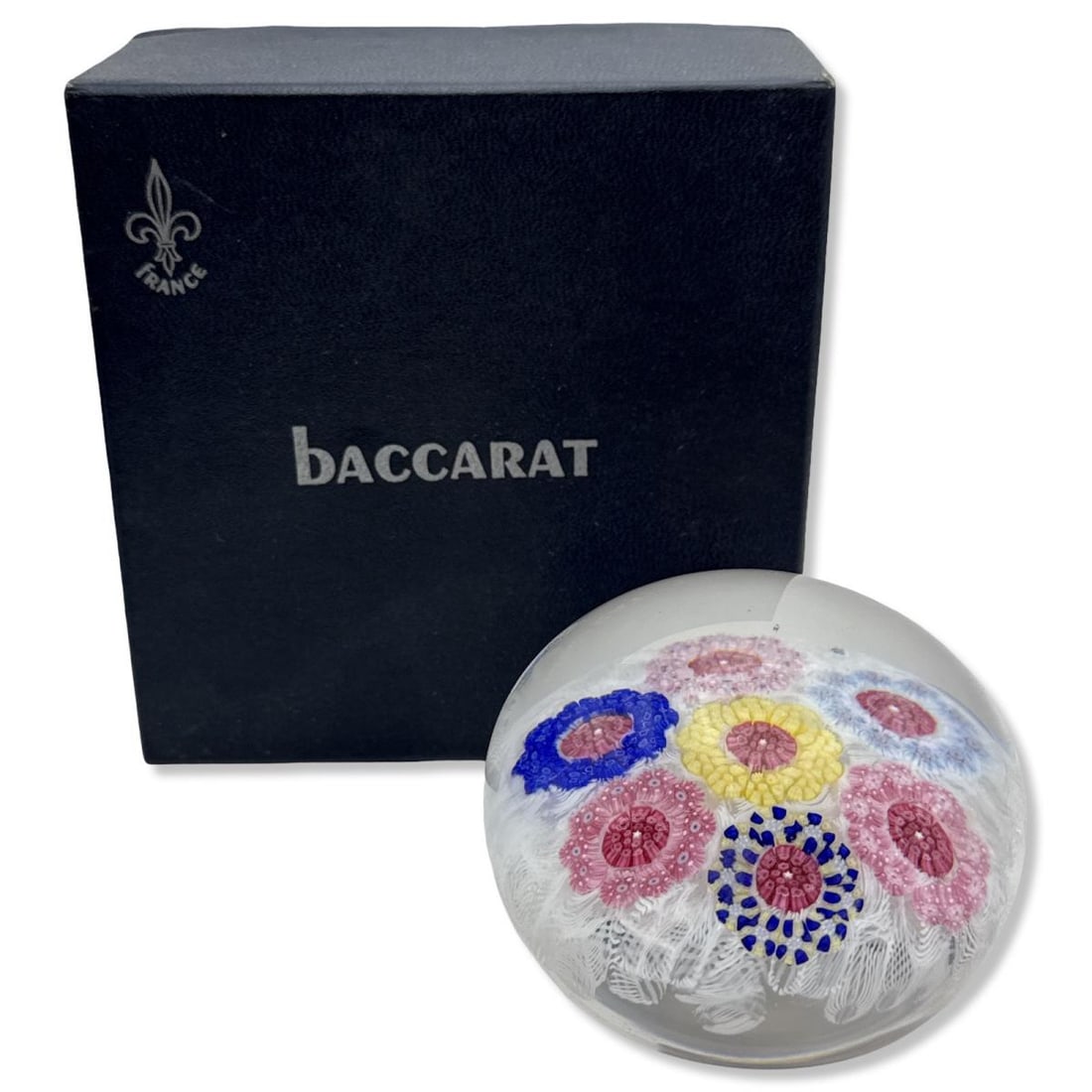Baccarat Canes on Lace Millefiori Paperweight (1 of 3)