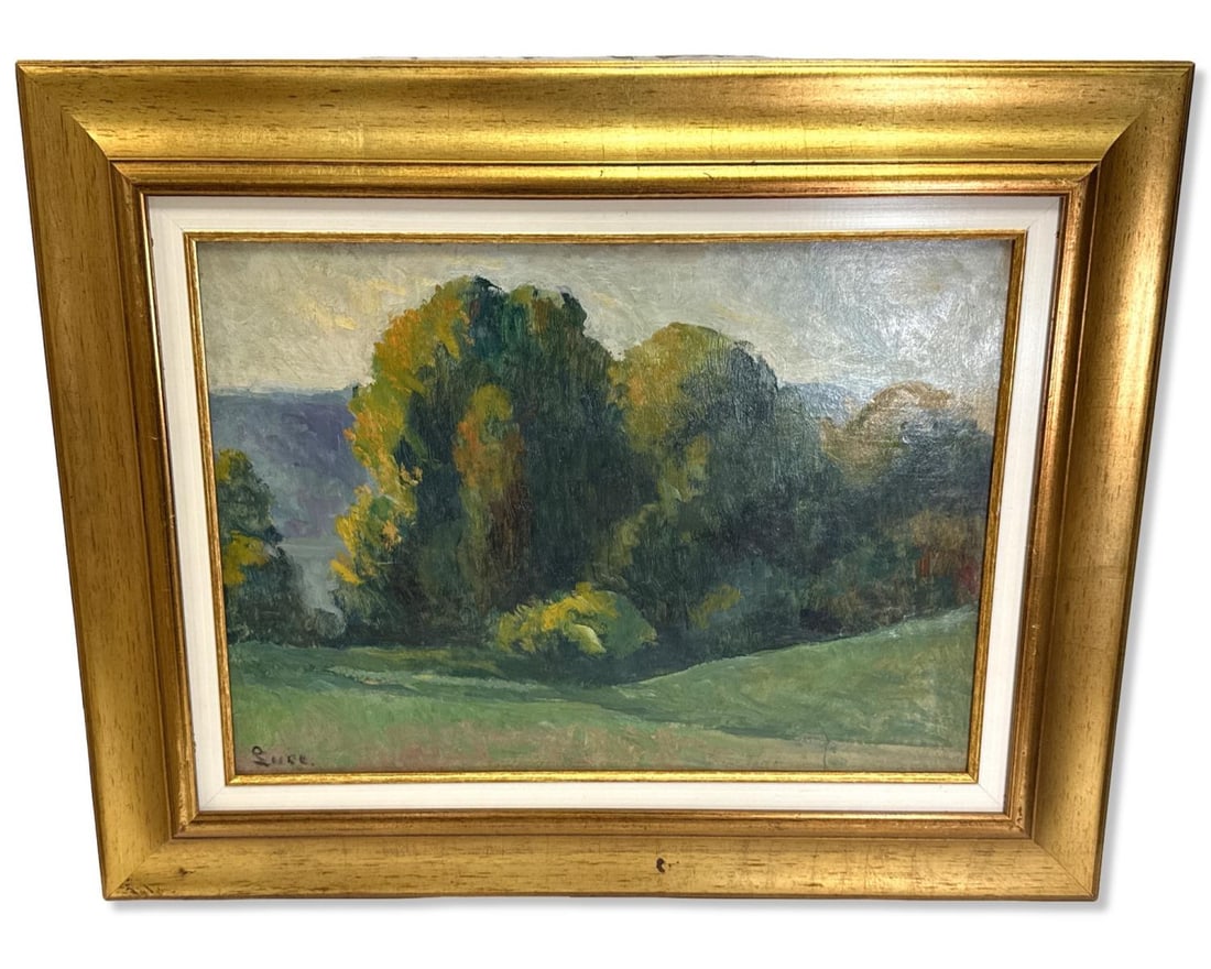 Signed Maximilien Luce (French, 1858-1941) Oil Painting on Canvas of a Rural Landscape: Signed Maximilien Luce (French, 1858-1941) Oil Painting on Canvas of a Rural Landscape. Signed lower left, measures H: 12 1/2" x W: 17 5/8", 3 7/8" frame