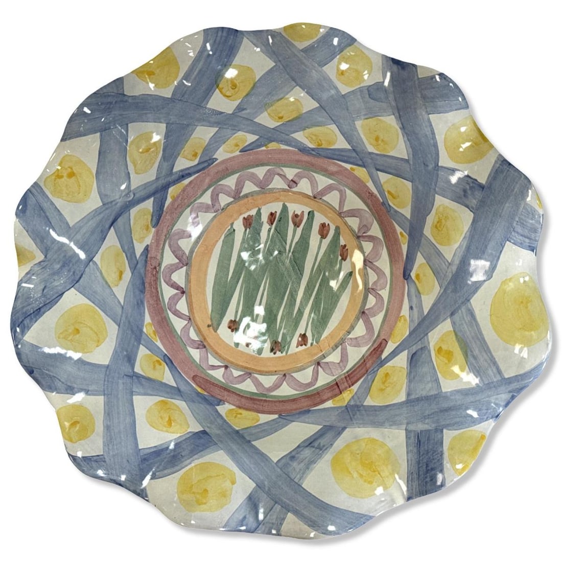 Mackenzie Childs Aalsmeer Ruffled Rim Large Centerpiece Bowl (1 of 4)