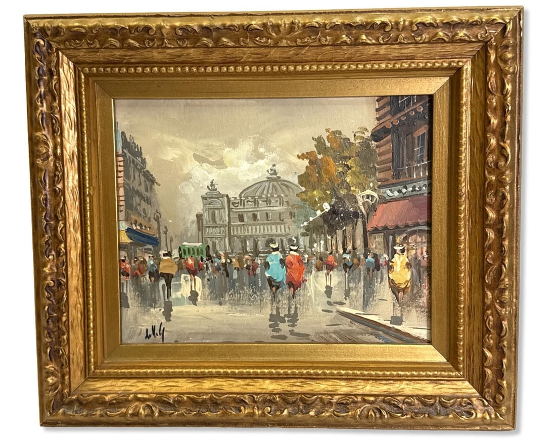 Signed Antonio DeVity (Italian, 1901-1993) Parisian Street Scene Oil Painting on Canvas (1 of 3)