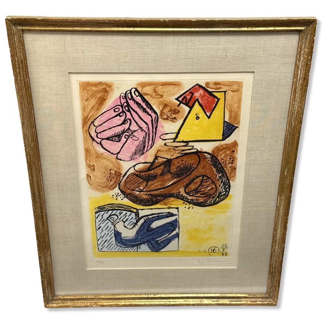 Signed Le Corbusier (French/Swiss, 1887-1965) Abstract Lithograph in Color (1 of 4)