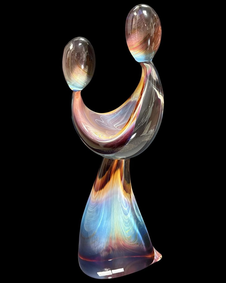 Signed Dino Rosin (Italian, b. 1948) Murano Art Glass Mother & Child Sculpture (1 of 5)