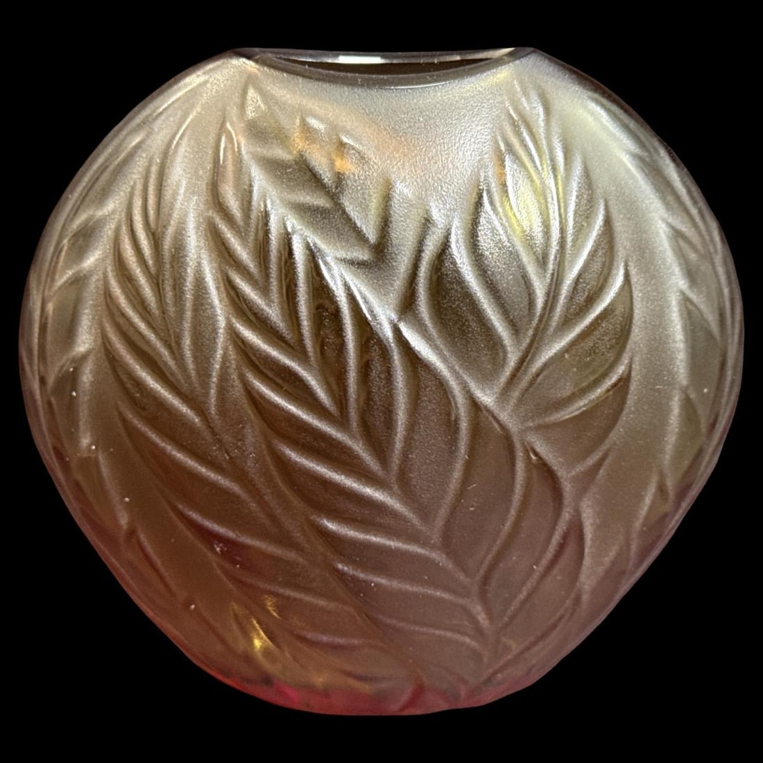 Lalique France Colored Crystal Filicaria Vase (1 of 2)