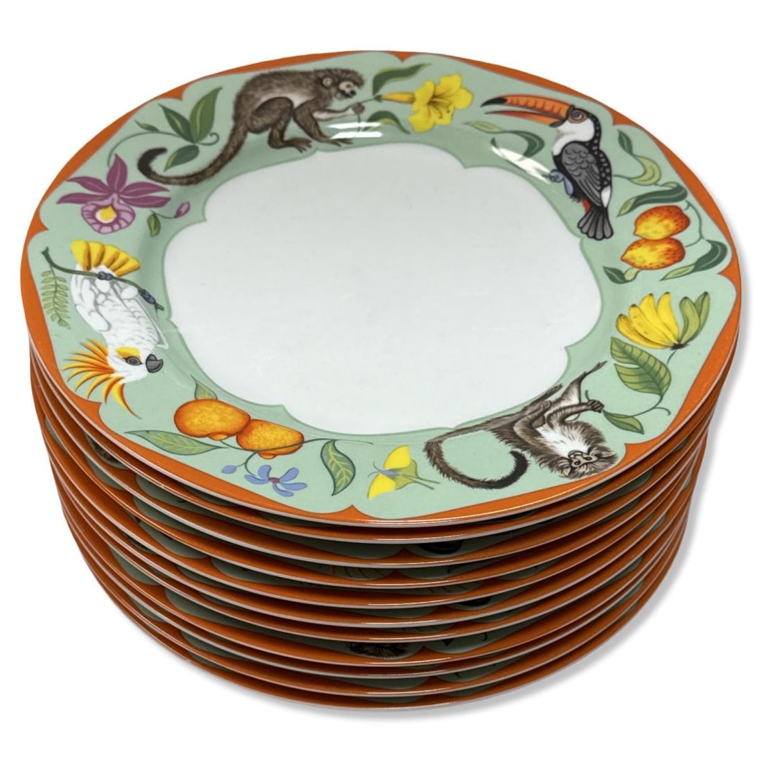 Lot of 11 Lynn Chase Monkey Business Diner Plates: Lot of 11 Lynn Chase Monkey Business Diner Plates measures DIA: 11"