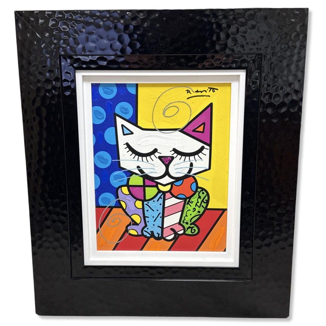 Signed Romero Britto (Brazilian b. 1963) Mixed Media on Canvas Roxy Orange IX (1 of 4)