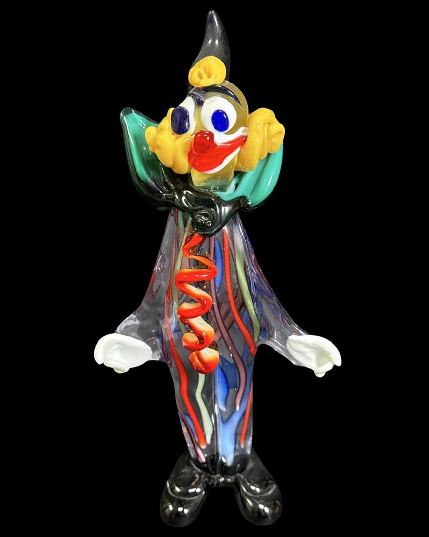 Murano Multicolored Art Glass Clown Figurine (1 of 2)