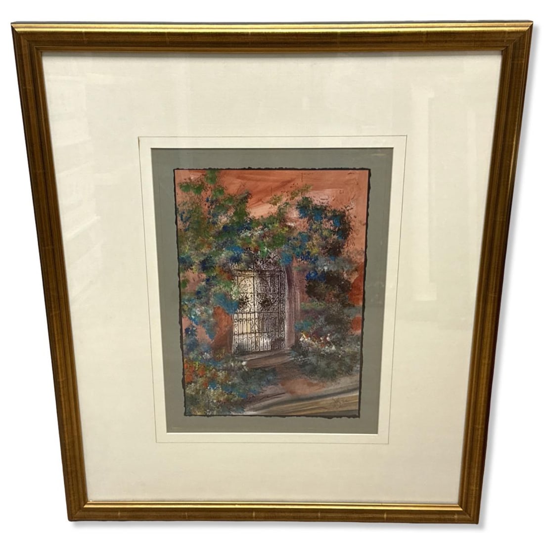 Artist Signed Multicolored Floral Art Print (1 of 3)