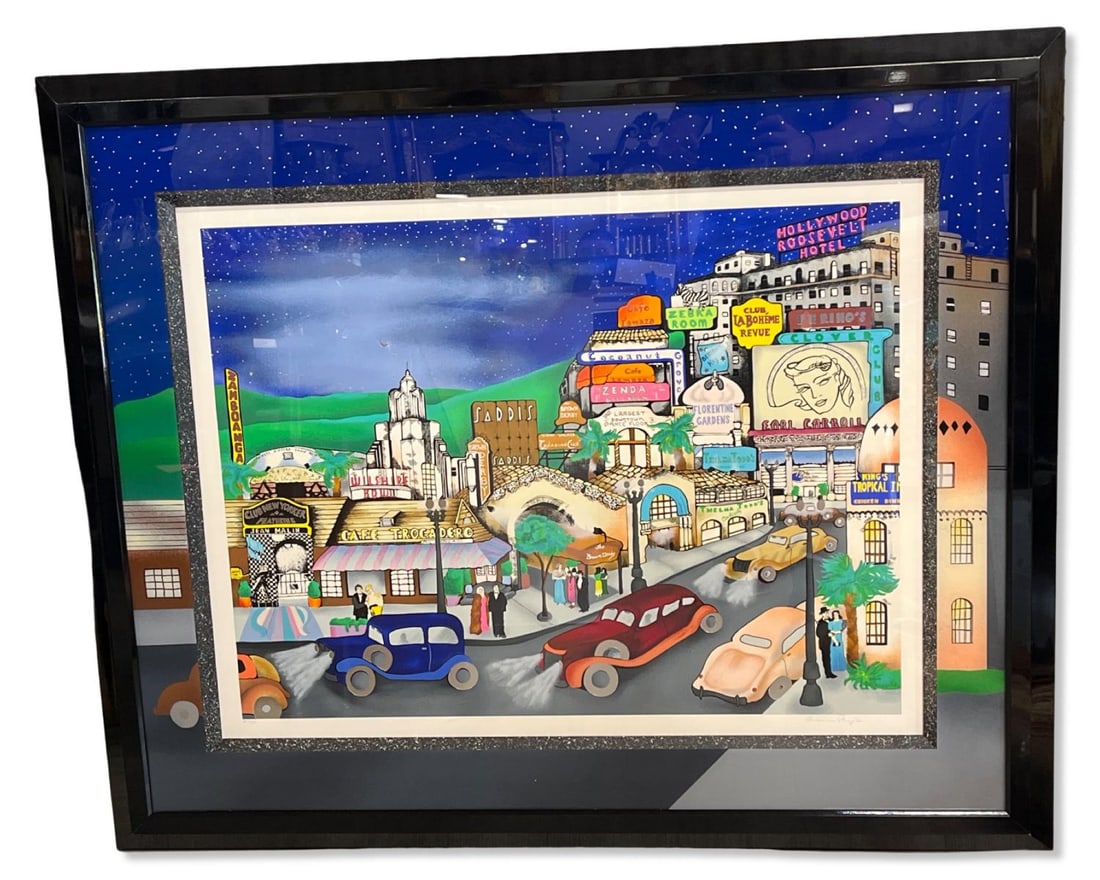 Signed Linnea Pergola (B. 1953) Limited Edition Serigraph on Paper Hollywood in the 30's (1 of 3)