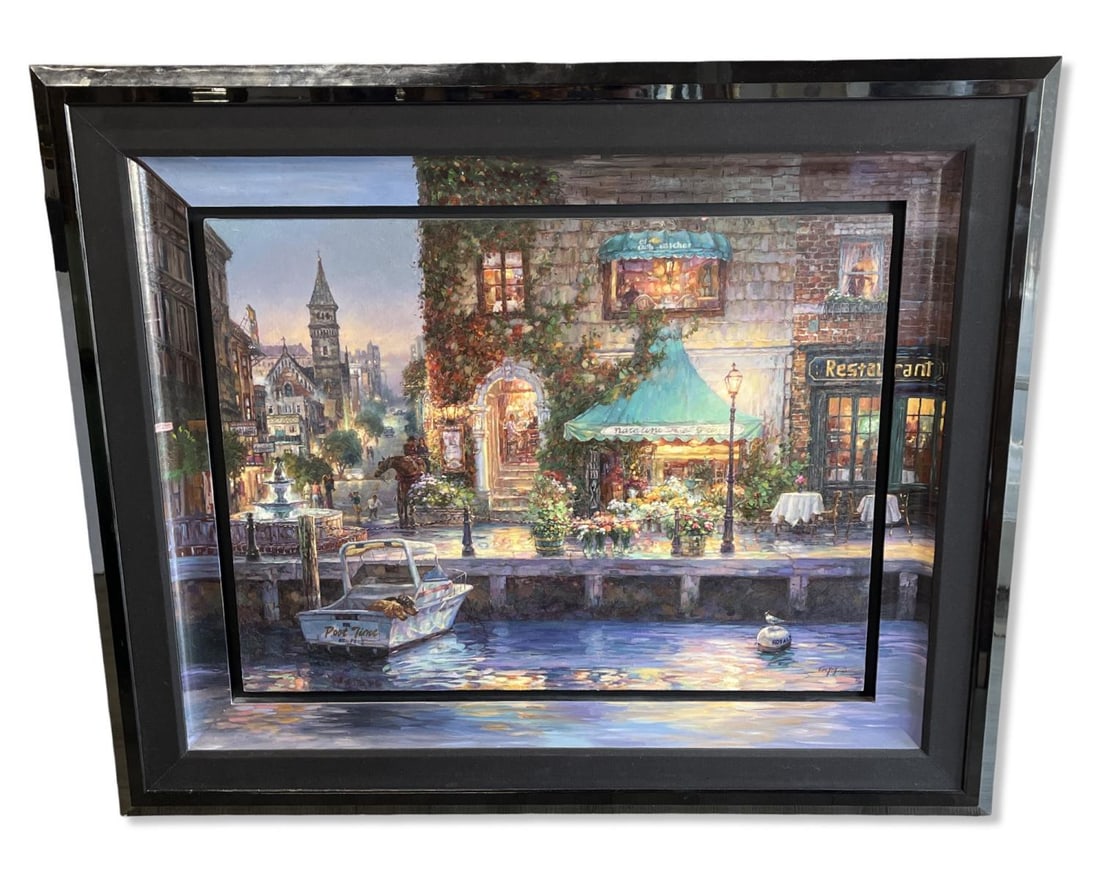 Signed Cao Yong (Chinese b. 1962) Oil Painting on Canvas Waiting for Captain (1 of 4)