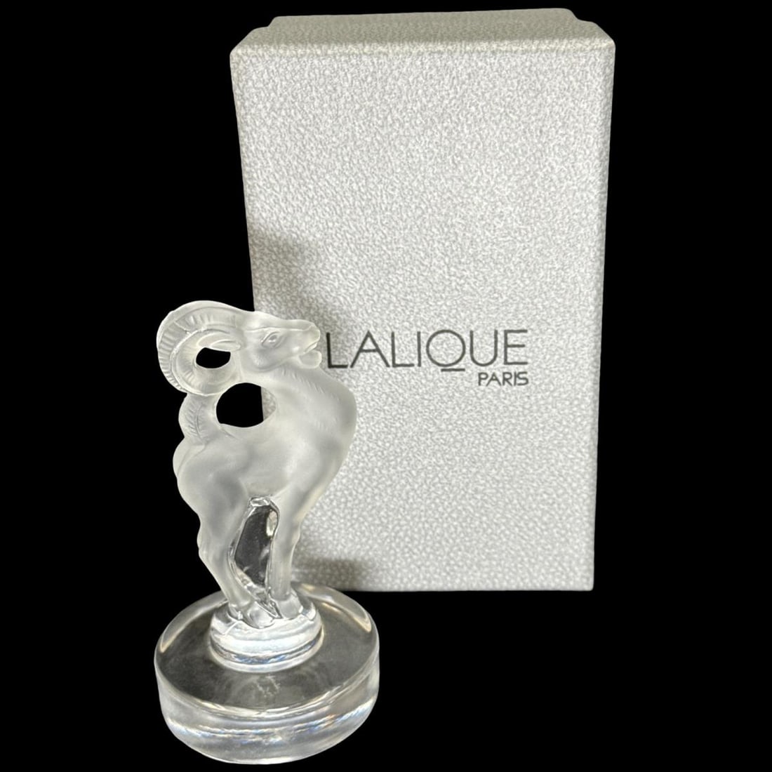 Lalique France Crystal Ram Paperweight (1 of 2)