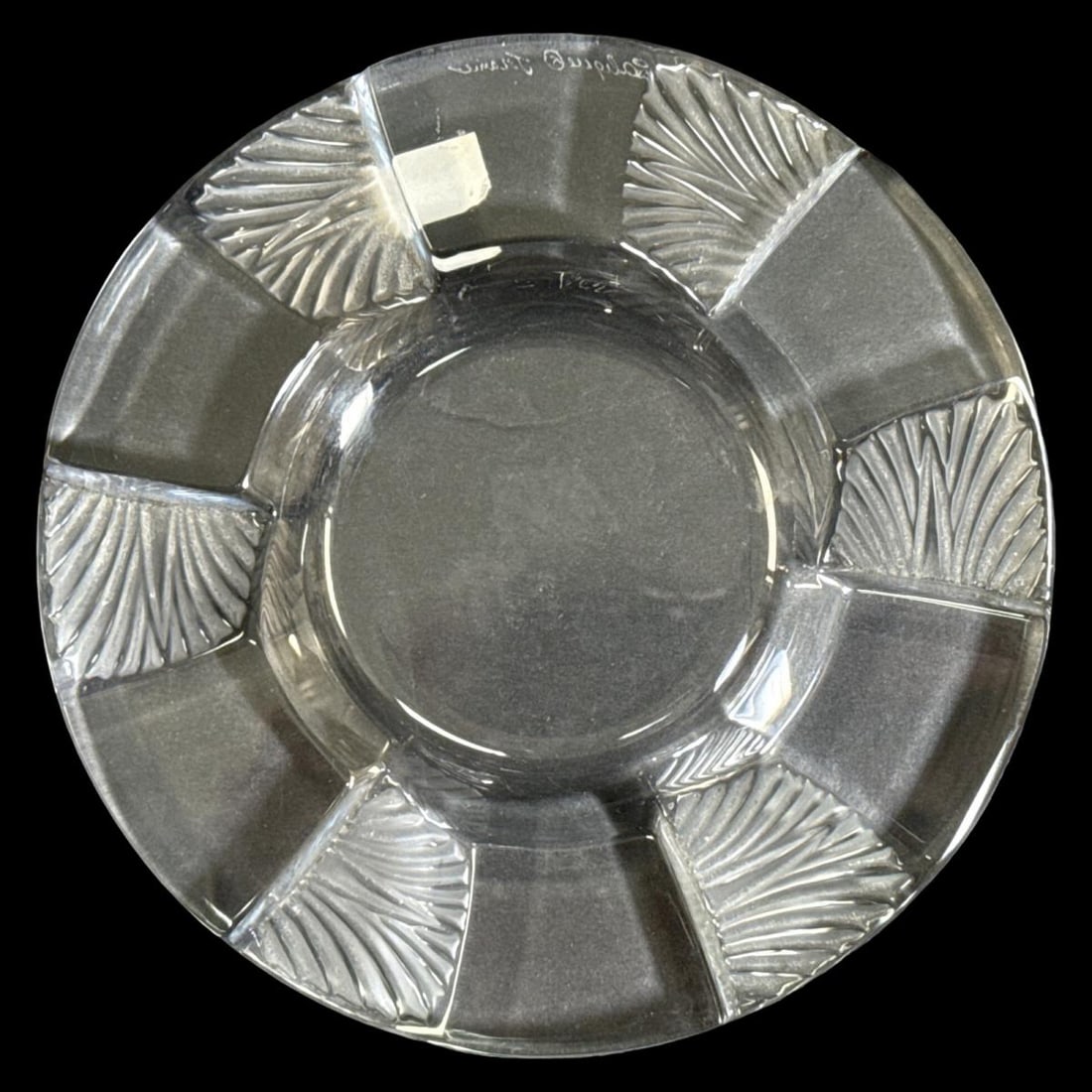 Lalique France Clear & Frosted Crystal Art Deco Style Ashtray (1 of 2)
